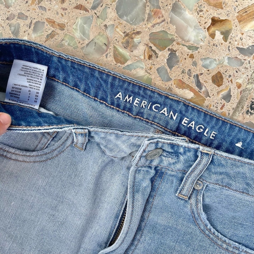 American Eagle Split Dye High Waisted Distressed … - image 3